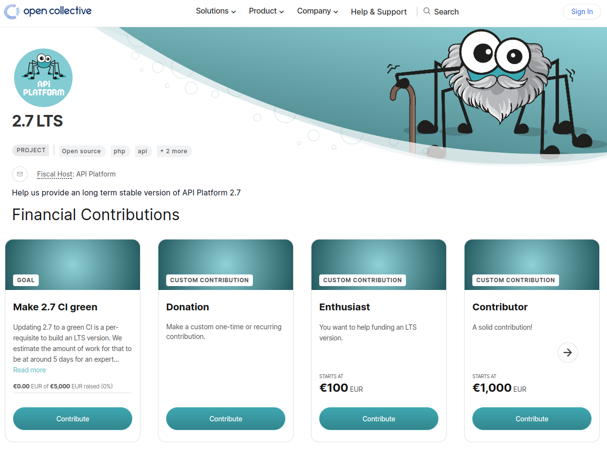 OpenCollective crowdfunding API Platform LTS