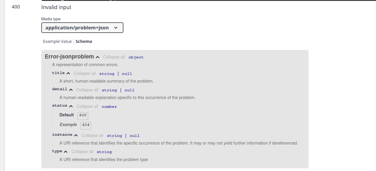error json schema